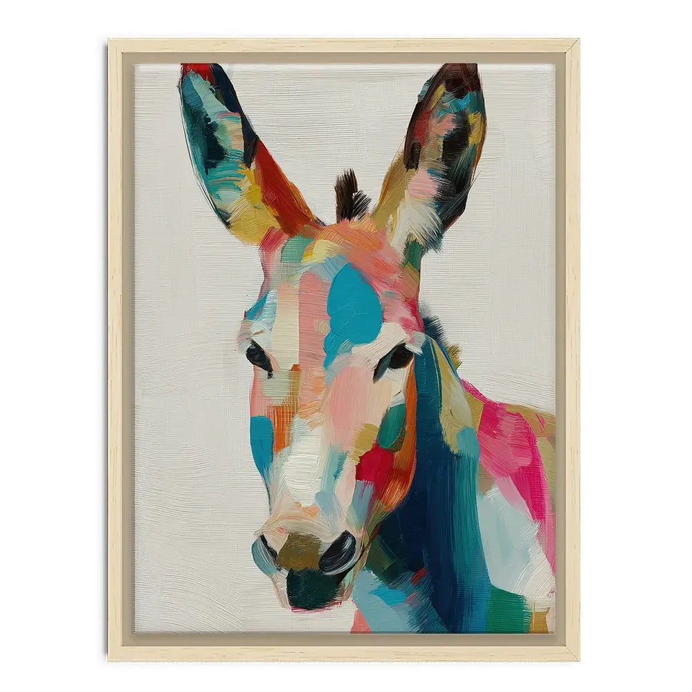 Donkey In Brushstrokes Canvas Print Donkey In Brushstrokes Canvas Print wall art product Chromatic Storm Studio