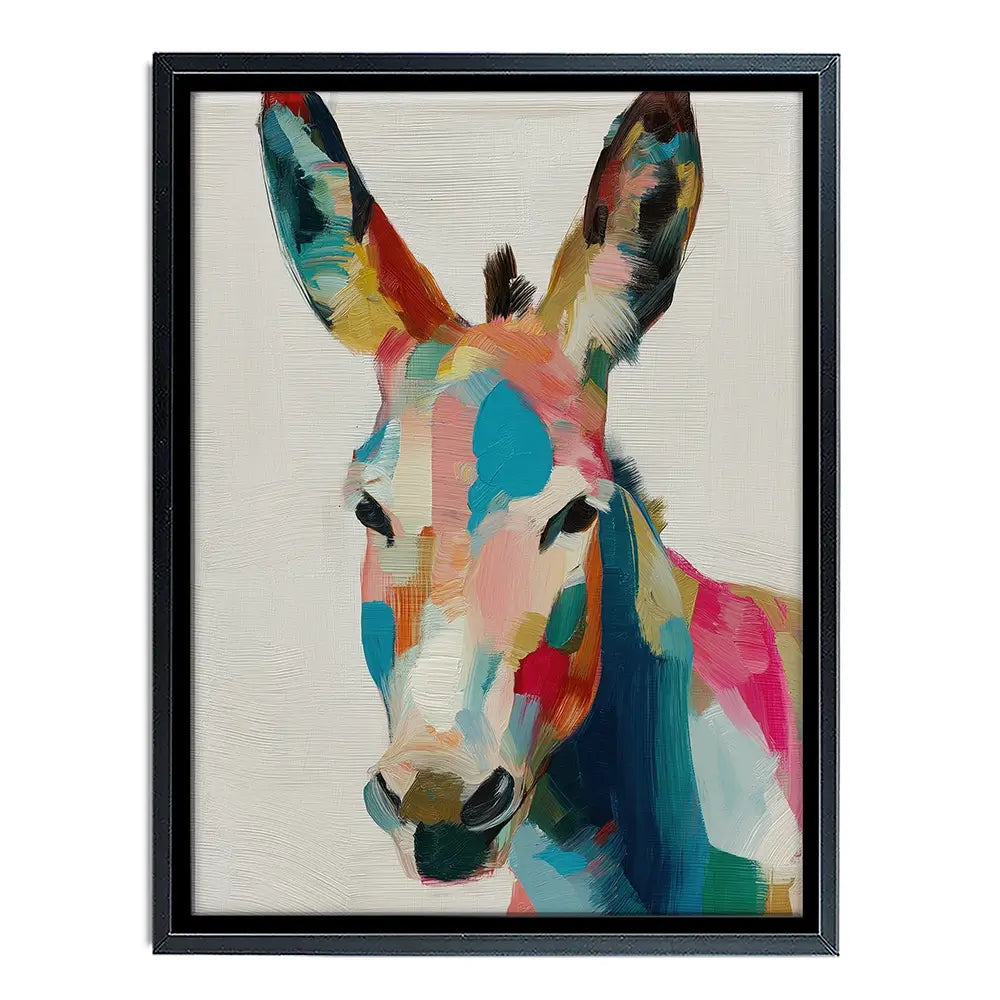 Donkey In Brushstrokes Canvas Print Donkey In Brushstrokes Canvas Print wall art product Chromatic Storm Studio