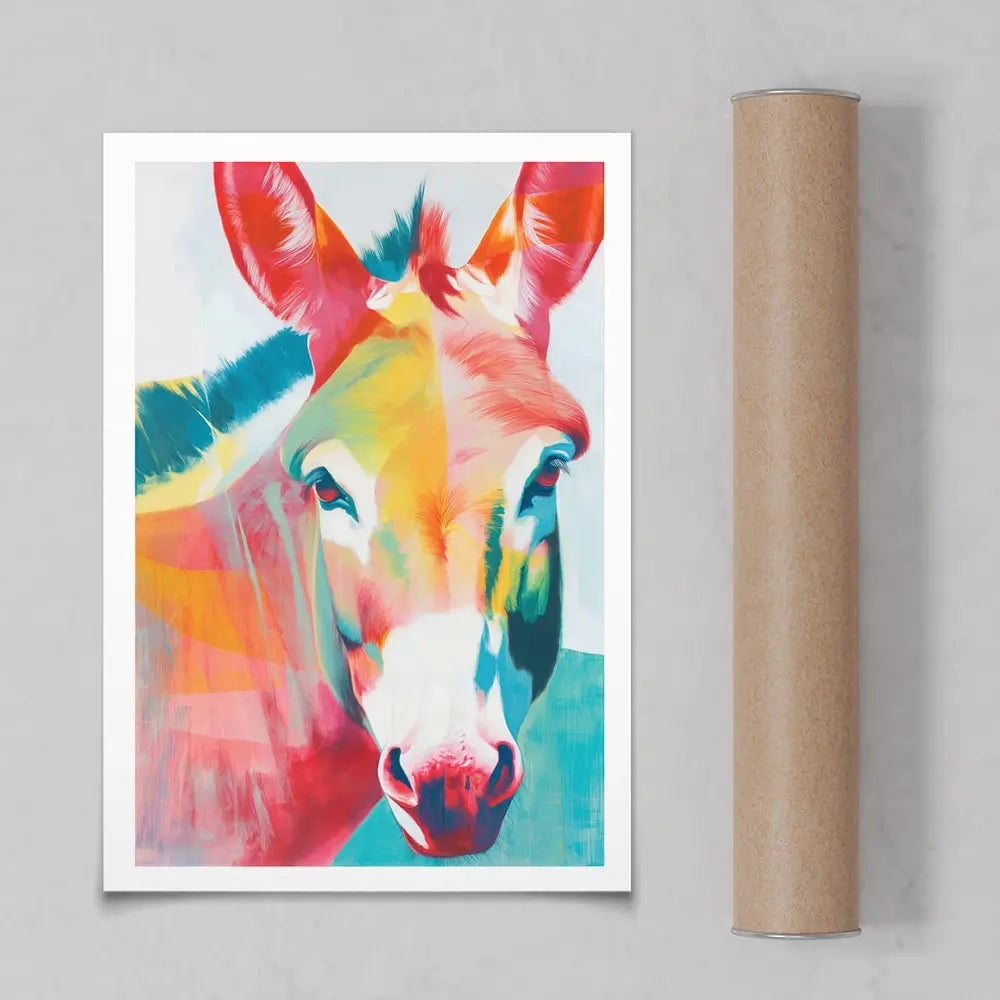 Donkey In Colours Art Print Donkey In Colours Art Print wall art product Chromatic Storm Studio