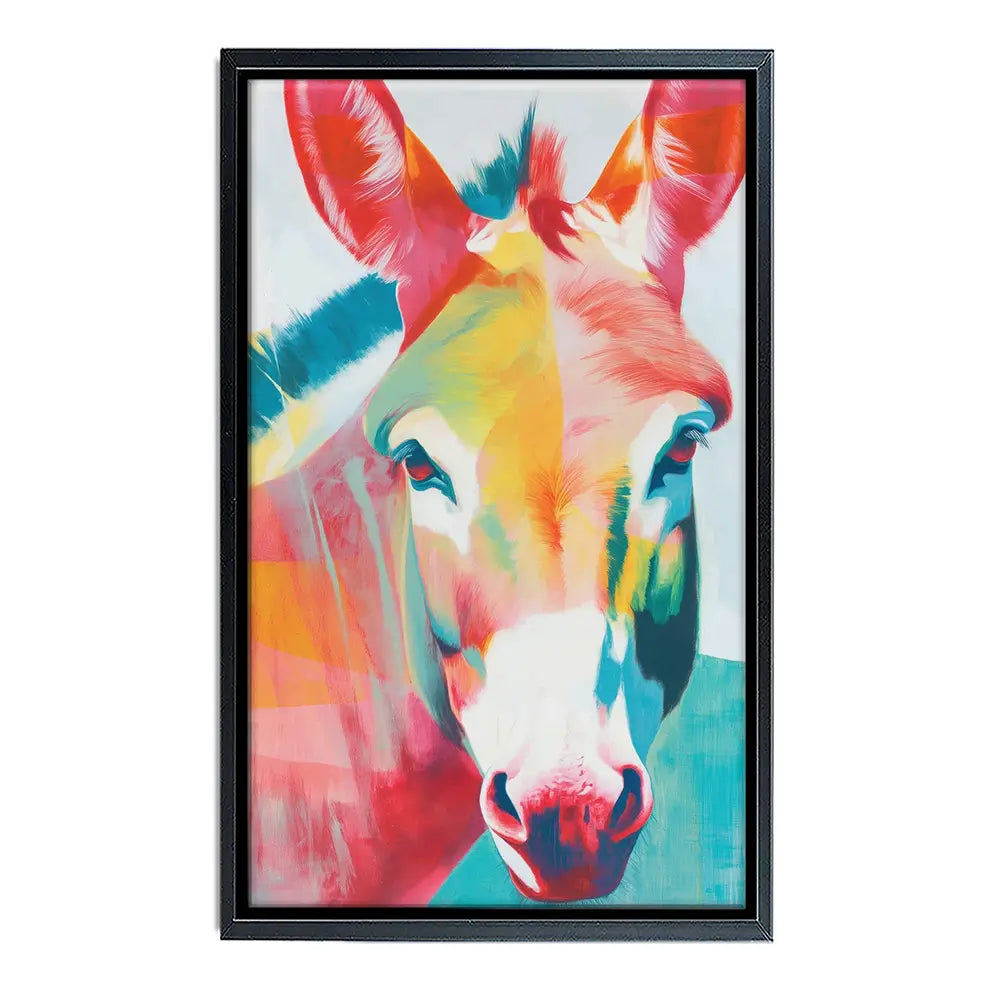 Donkey In Colours Canvas Print Donkey In Colours Canvas Print wall art product Chromatic Storm Studio