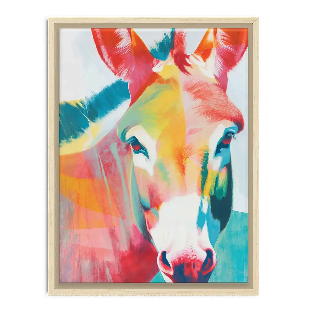 Donkey In Colours Canvas Print Donkey In Colours Canvas Print wall art product Chromatic Storm Studio
