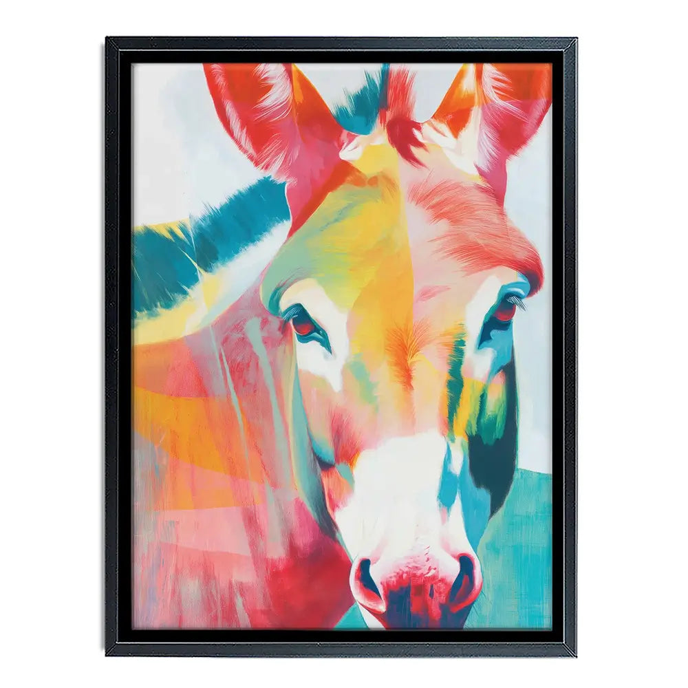 Donkey In Colours Canvas Print Donkey In Colours Canvas Print wall art product Chromatic Storm Studio