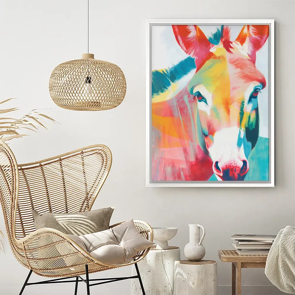 Donkey In Colours Canvas Print Donkey In Colours Canvas Print wall art product Chromatic Storm Studio