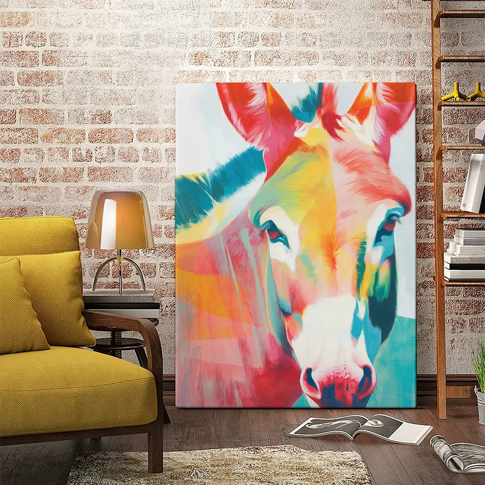 Donkey In Colours Canvas Print Donkey In Colours Canvas Print wall art product Chromatic Storm Studio