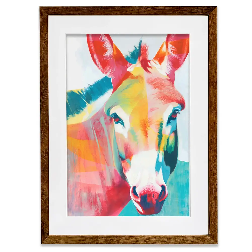 Donkey In Colours Framed Art Print Donkey In Colours Framed Art Print wall art product Chromatic Storm Studio