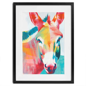 Donkey In Colours Framed Art Print Donkey In Colours Framed Art Print wall art product Chromatic Storm Studio