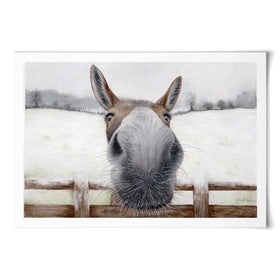 Donkey Over The Fence Art Print Donkey Over The Fence Art Print wall art product Georgie Turner