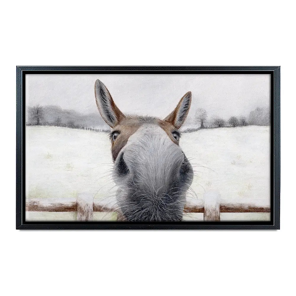Donkey Over The Fence Canvas Print Donkey Over The Fence Canvas Print wall art product Georgie Turner