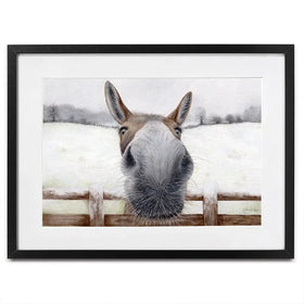 Donkey Over The Fence Framed Art Print Donkey Over The Fence Framed Art Print wall art product Georgie Turner