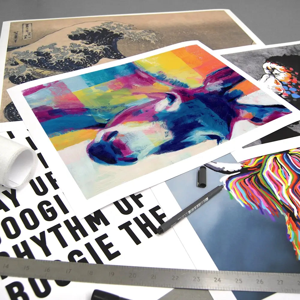 Donkey With Colour Blocks Art Print Donkey With Colour Blocks Art Print wall art product Chromatic Storm Studio