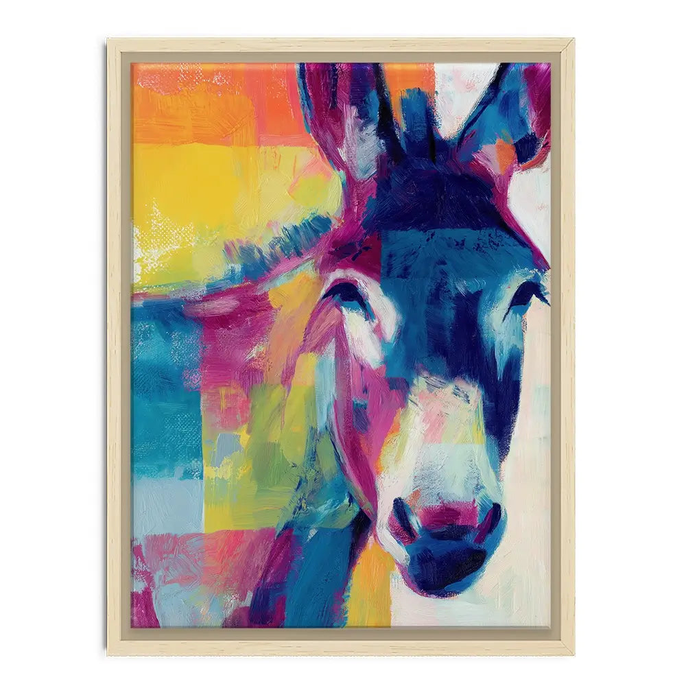 Donkey With Colour Blocks Canvas Print Donkey With Colour Blocks Canvas Print wall art product Chromatic Storm Studio