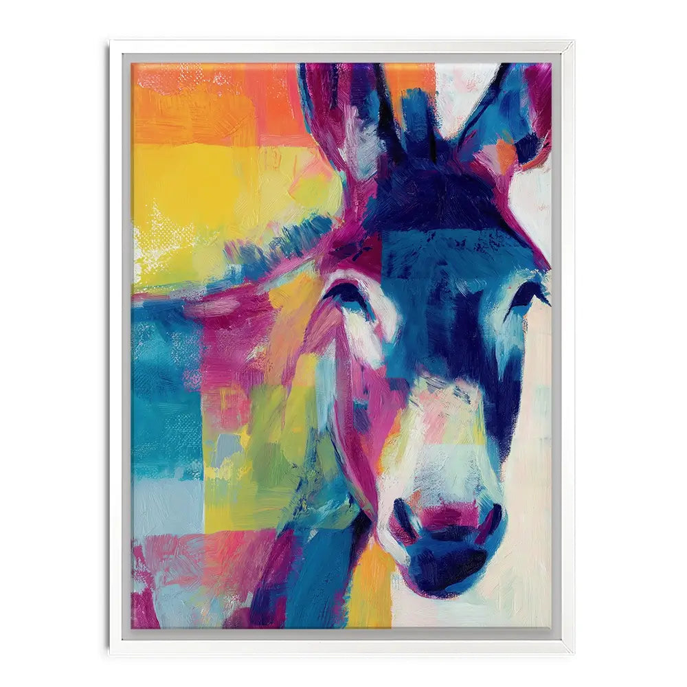 Donkey With Colour Blocks Canvas Print Donkey With Colour Blocks Canvas Print wall art product Chromatic Storm Studio