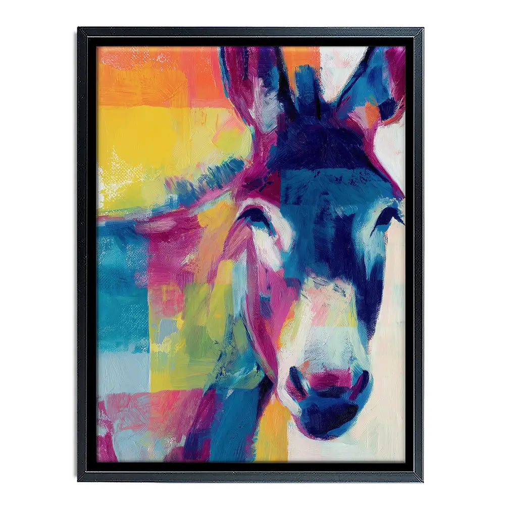 Donkey With Colour Blocks Canvas Print Donkey With Colour Blocks Canvas Print wall art product Chromatic Storm Studio