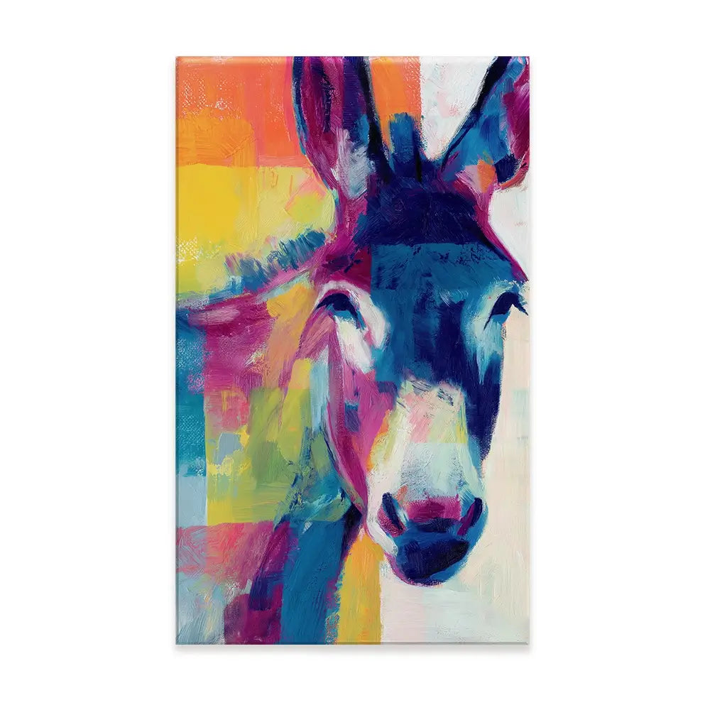 Donkey With Colour Blocks Canvas Print Donkey With Colour Blocks Canvas Print wall art product Chromatic Storm Studio