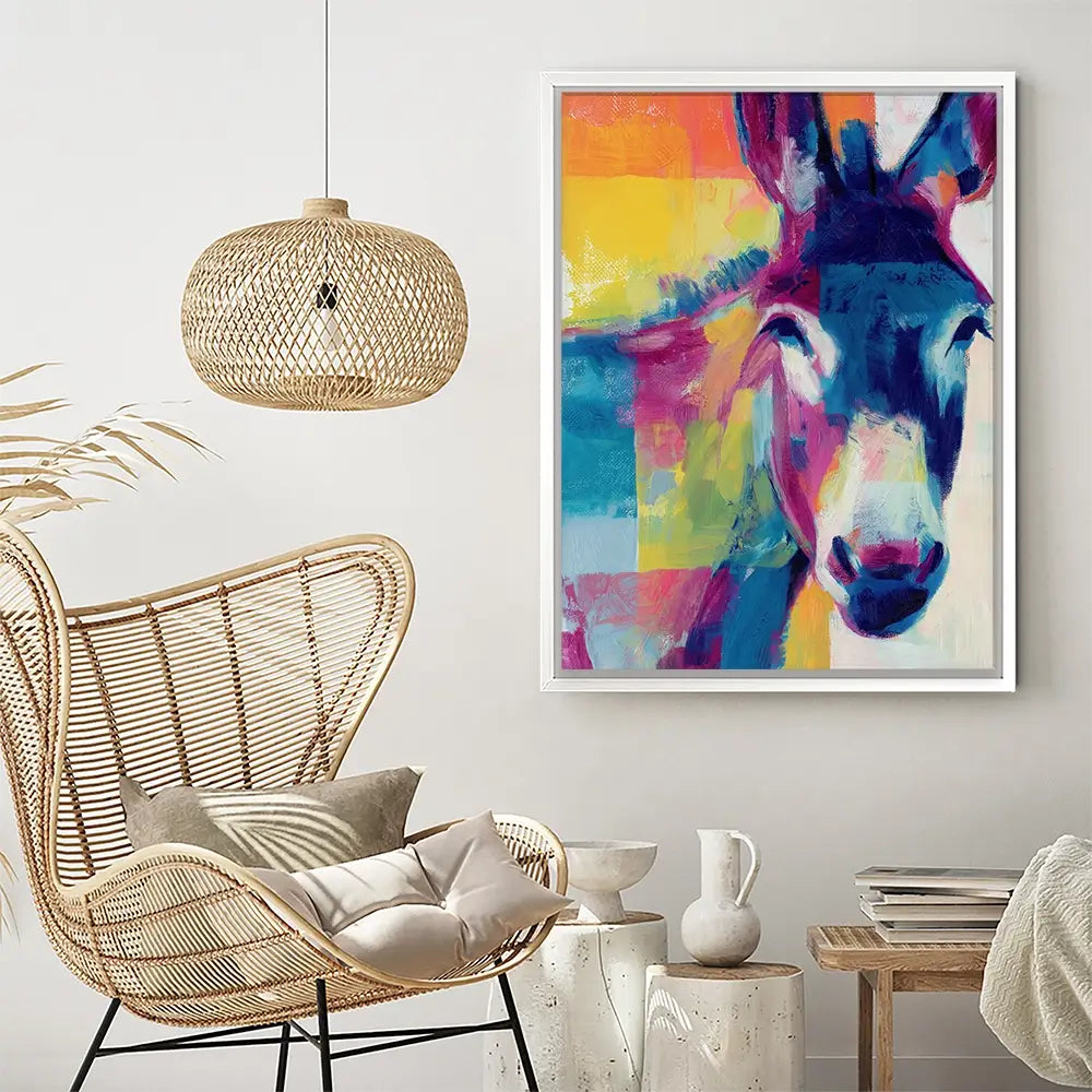 Donkey With Colour Blocks Canvas Print Donkey With Colour Blocks Canvas Print wall art product Chromatic Storm Studio