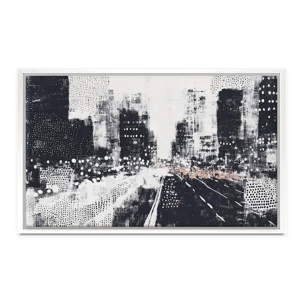 Dotted Night Road Canvas Print Dotted Night Road Canvas Print wall art product Chromatic Storm Studio