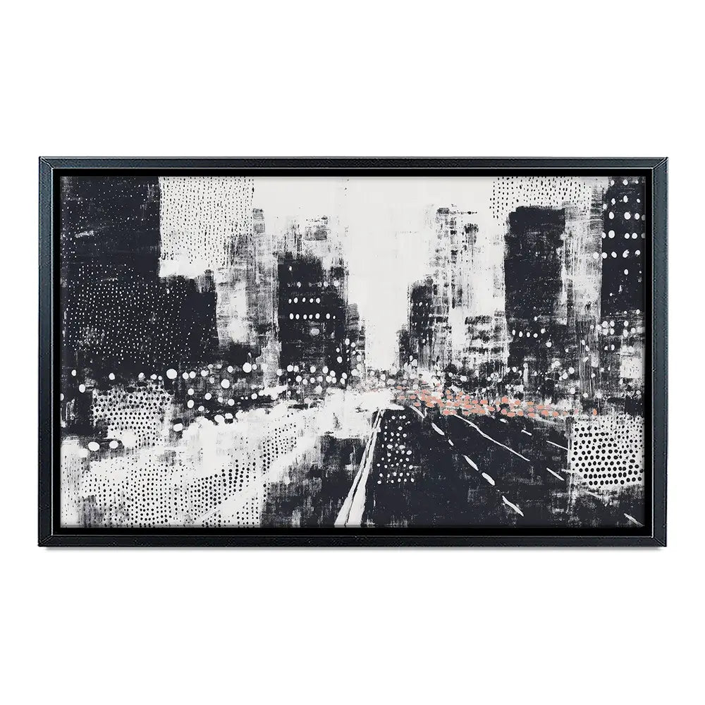 Dotted Night Road Canvas Print Dotted Night Road Canvas Print wall art product Chromatic Storm Studio