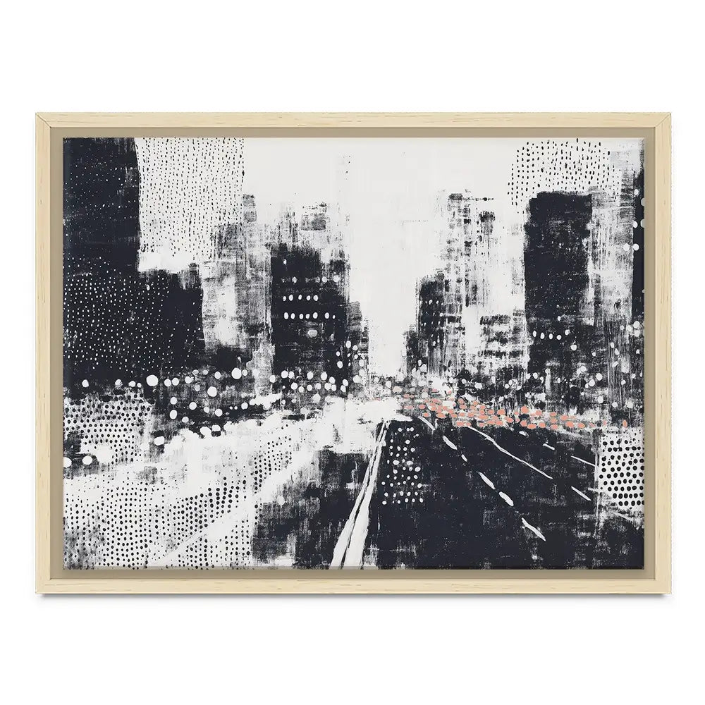 Dotted Night Road Canvas Print Dotted Night Road Canvas Print wall art product Chromatic Storm Studio