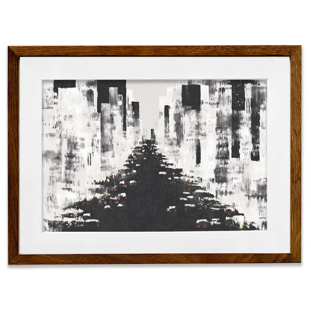 Dotted Traffic Lights Framed Art Print Dotted Traffic Lights Framed Art Print wall art product Chromatic Storm Studio