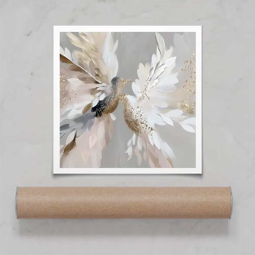 Doves In Bloom Square Art Print Doves In Bloom Square Art Print wall art product Bella Eve