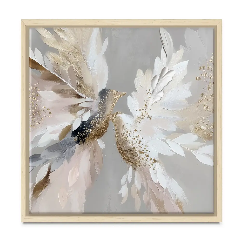 Doves In Bloom Square Canvas Print Doves In Bloom Square Canvas Print wall art product Bella Eve