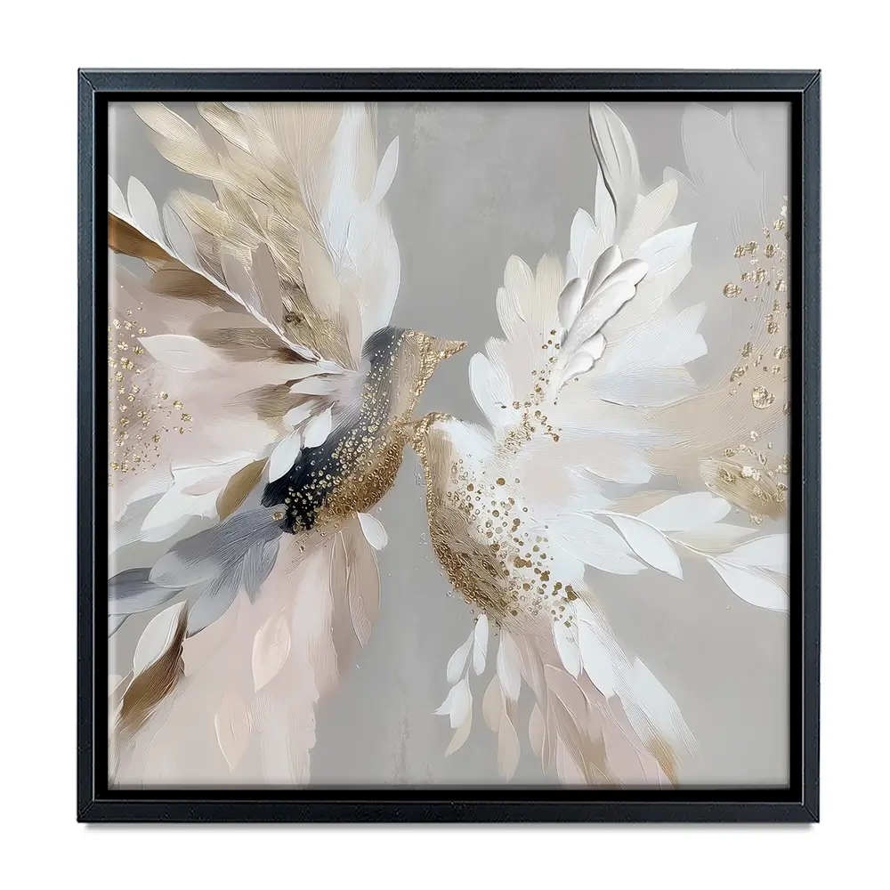 Doves In Bloom Square Canvas Print Doves In Bloom Square Canvas Print wall art product Bella Eve
