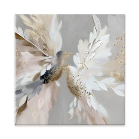 Doves In Bloom Square Canvas Print Doves In Bloom Square Canvas Print wall art product Bella Eve