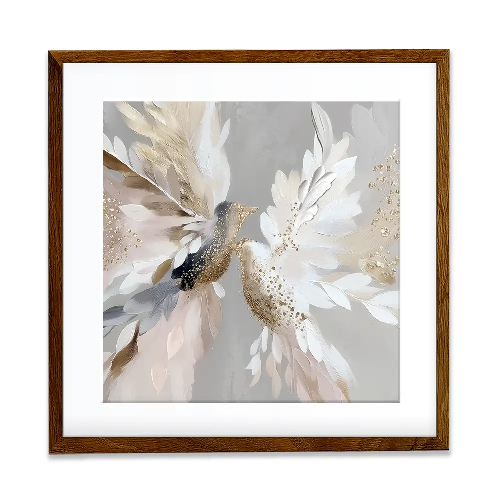 Doves In Bloom Square Framed Art Print Doves In Bloom Square Framed Art Print wall art product Bella Eve