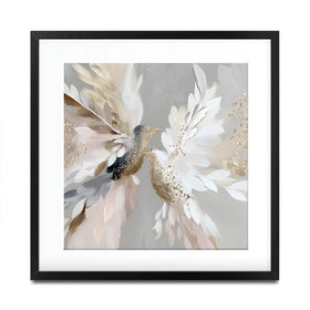 Doves In Bloom Square Framed Art Print Doves In Bloom Square Framed Art Print wall art product Bella Eve