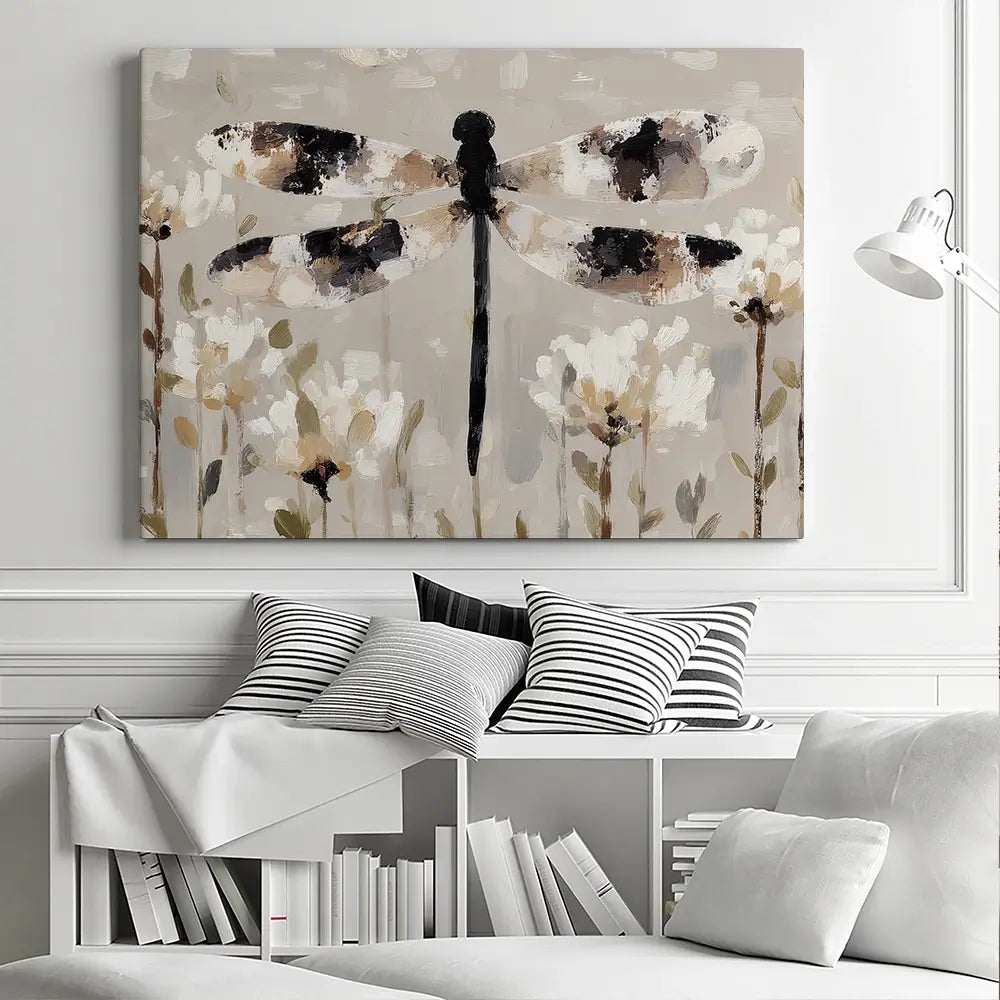 Dragonfly Meadow Hover Canvas Print Dragonfly Meadow Hover Canvas Print wall art product Chromatic Storm Studio