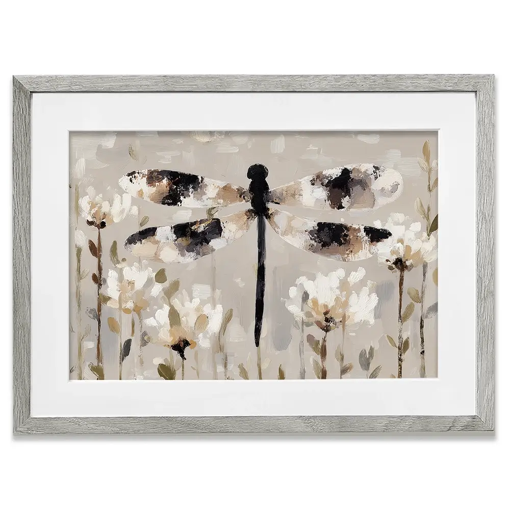 Dragonfly Meadow Hover Framed Art Print Dragonfly Meadow Hover Framed Art Print wall art product Chromatic Storm Studio