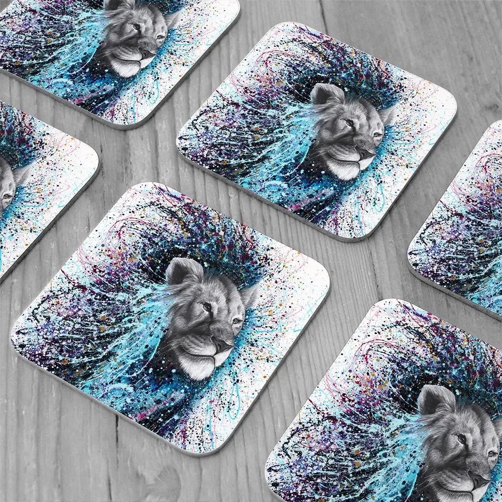 Dream Of A Lion Coaster Set Dream Of A Lion Coaster Set wall art product Ashvin Harrison (2016-2022 collection)