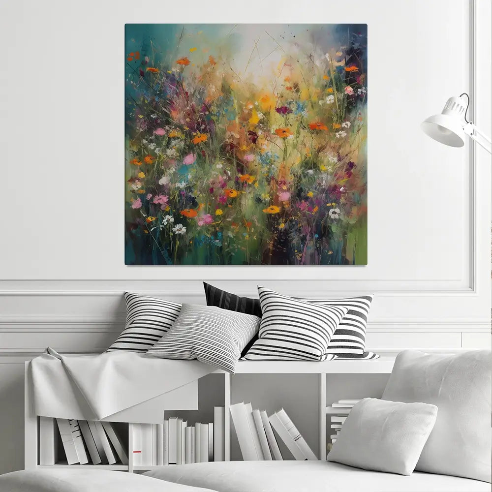 Dreaming Of Wildflowers Square Canvas Print Dreaming Of Wildflowers Square Canvas Print wall art product Creative Studio - Independent