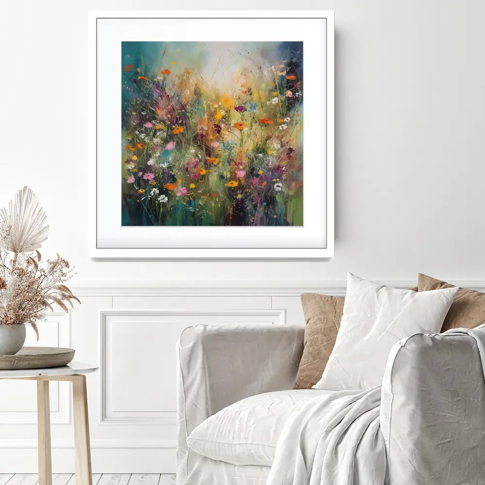 Dreaming Of Wildflowers Square Framed Art Print Dreaming Of Wildflowers Square Framed Art Print wall art product Creative Studio - Independent