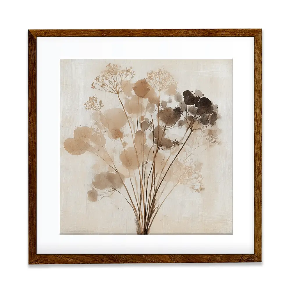 Dried Florals Square Framed Art Print Dried Florals Square Framed Art Print wall art product Chromatic Storm Studio