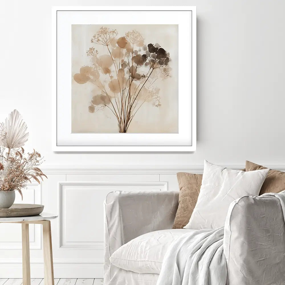 Dried Florals Square Framed Art Print Dried Florals Square Framed Art Print wall art product Chromatic Storm Studio