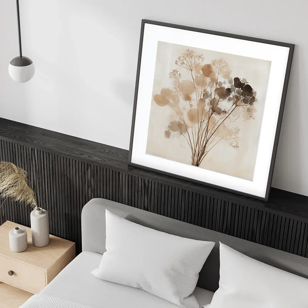 Dried Florals Square Framed Art Print Dried Florals Square Framed Art Print wall art product Chromatic Storm Studio