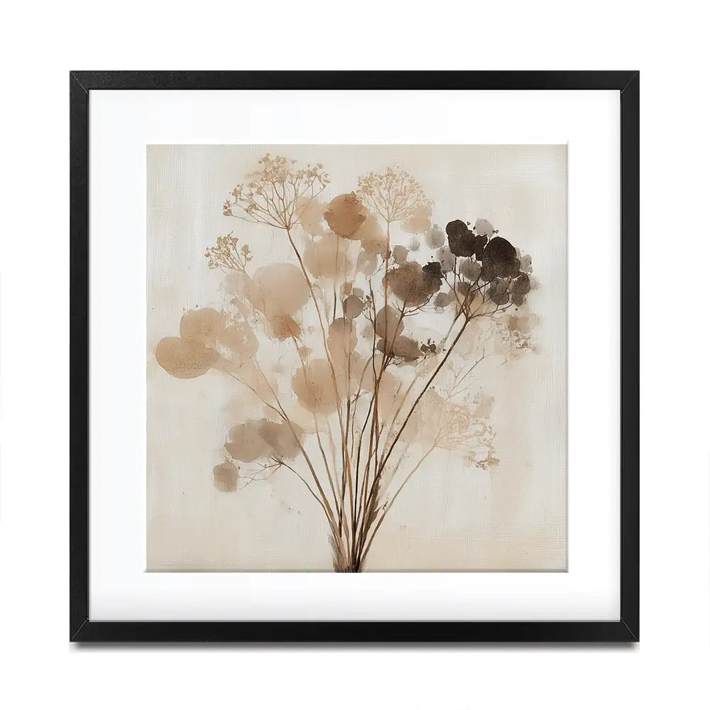 Dried Florals Square Framed Art Print Dried Florals Square Framed Art Print wall art product Chromatic Storm Studio