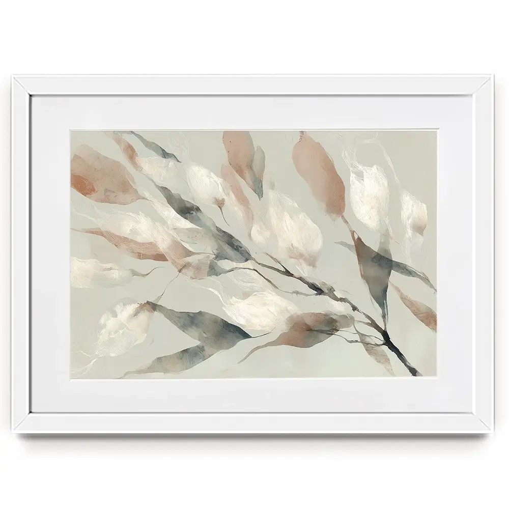 Drifting Coral Petals Framed Art Print Drifting Coral Petals Framed Art Print wall art product Chromatic Storm Studio