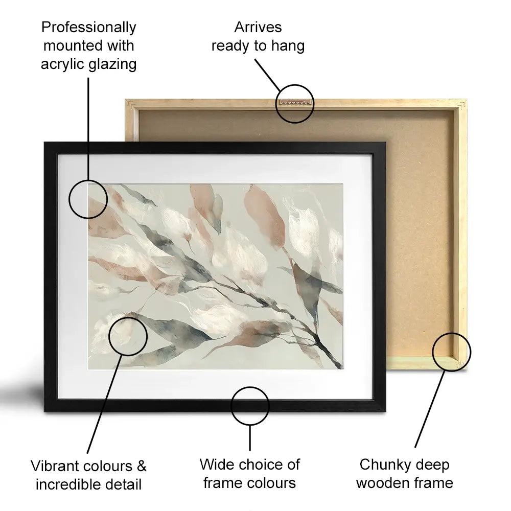 Drifting Coral Petals Framed Art Print Drifting Coral Petals Framed Art Print wall art product Chromatic Storm Studio