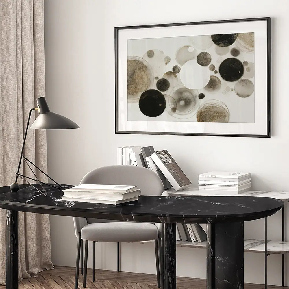 Drifting Orb Abstract Framed Art Print Drifting Orb Abstract Framed Art Print wall art product Chromatic Storm Studio