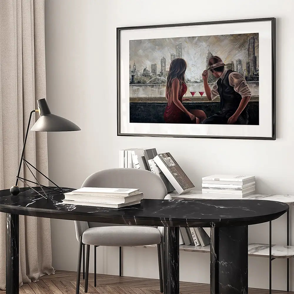 Drinks By The Yarra Framed Art Print Drinks By The Yarra Framed Art Print wall art product Isabella Karolewicz