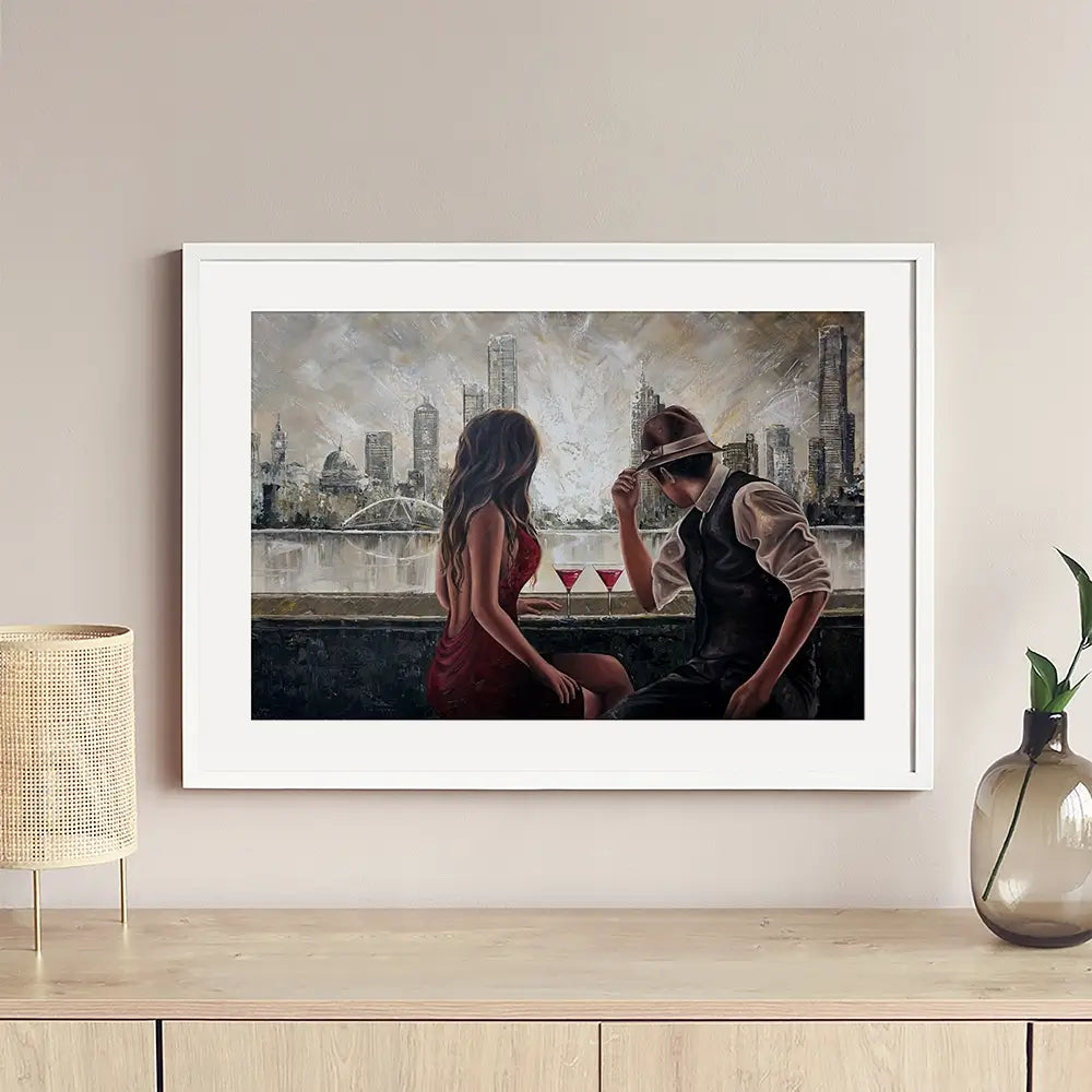Drinks By The Yarra Framed Art Print Drinks By The Yarra Framed Art Print wall art product Isabella Karolewicz