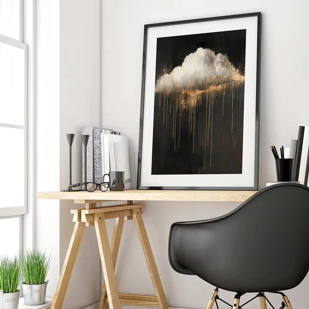 Dripping Cloud Framed Art Print Dripping Cloud Framed Art Print wall art product IAmHomeStudio