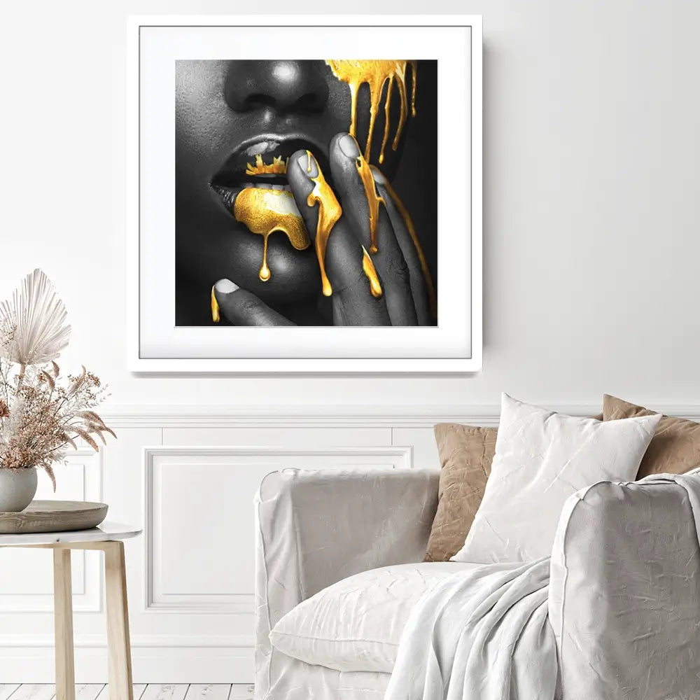 Dripping Square Framed Art Print Dripping Square Framed Art Print wall art product Art Print Shop