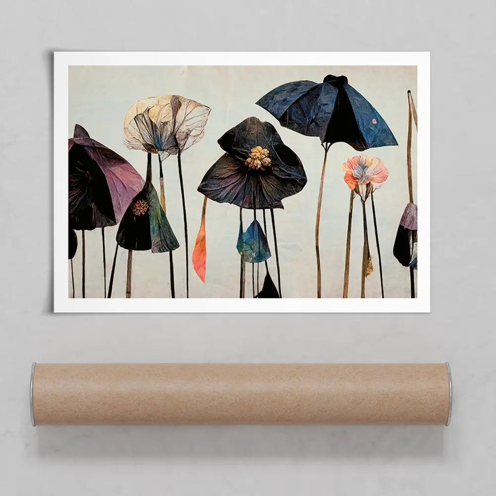 Dry Umbrella Flowers Art Print Dry Umbrella Flowers Art Print wall art product Treechild