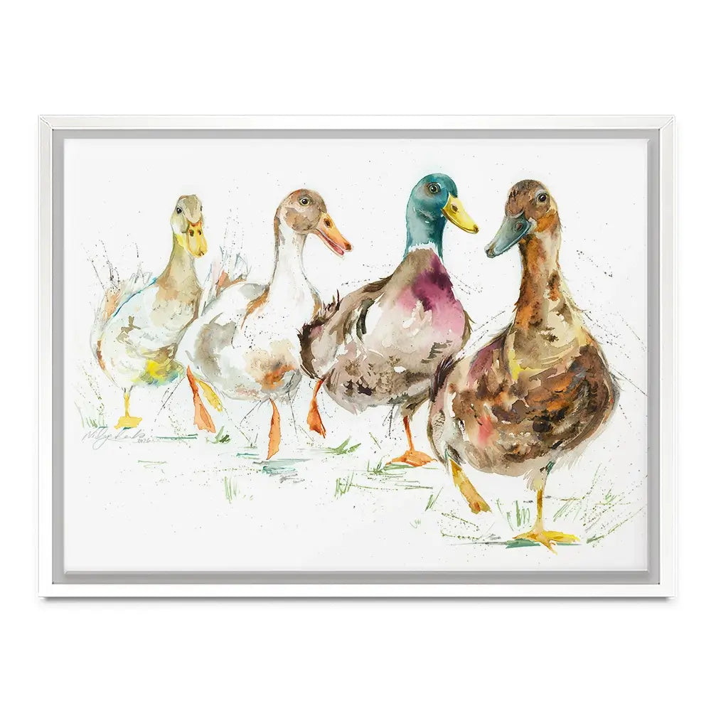 Duck Race Canvas Print Duck Race Canvas Print wall art product Nicola Jane Rowles