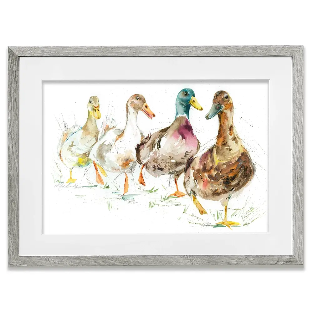 Duck Race Framed Art Print Duck Race Framed Art Print wall art product Nicola Jane Rowles
