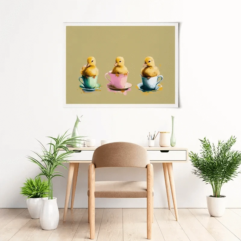 Ducklings In Cups Art Print Ducklings In Cups Art Print wall art product Svetlana Aleynikova