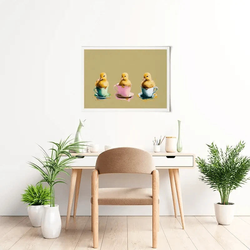 Ducklings In Cups Art Print Ducklings In Cups Art Print wall art product Svetlana Aleynikova